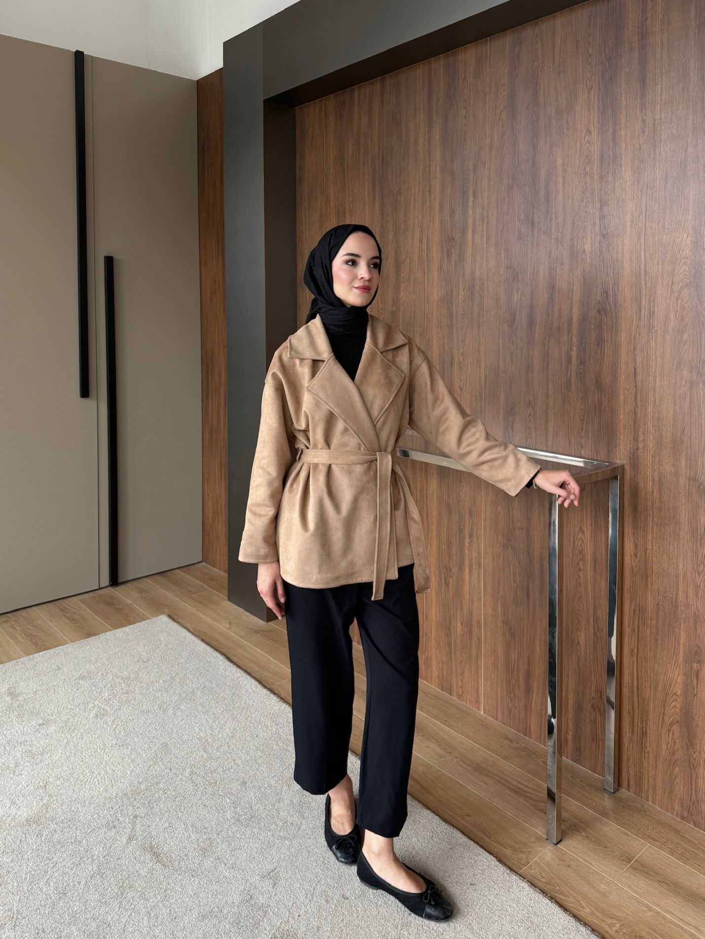 SÜET ASTARLI TRENÇ - TABA