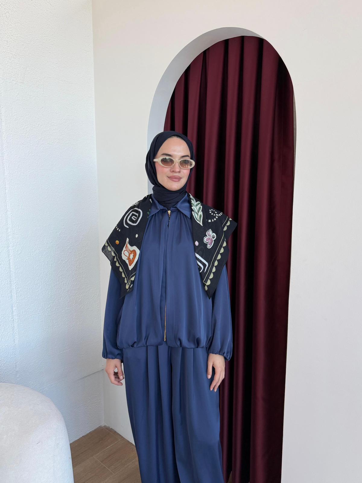 İKİLİ SATEN TAKIM  - Lacivert