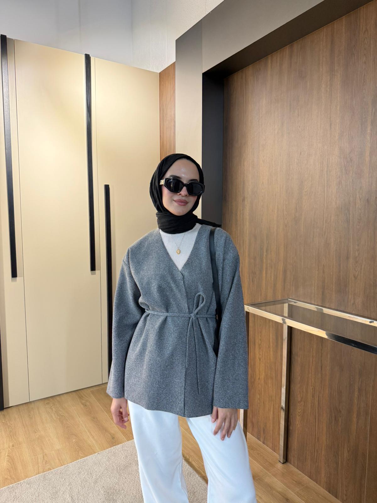 İNCE KAŞE KABAN  - Gri