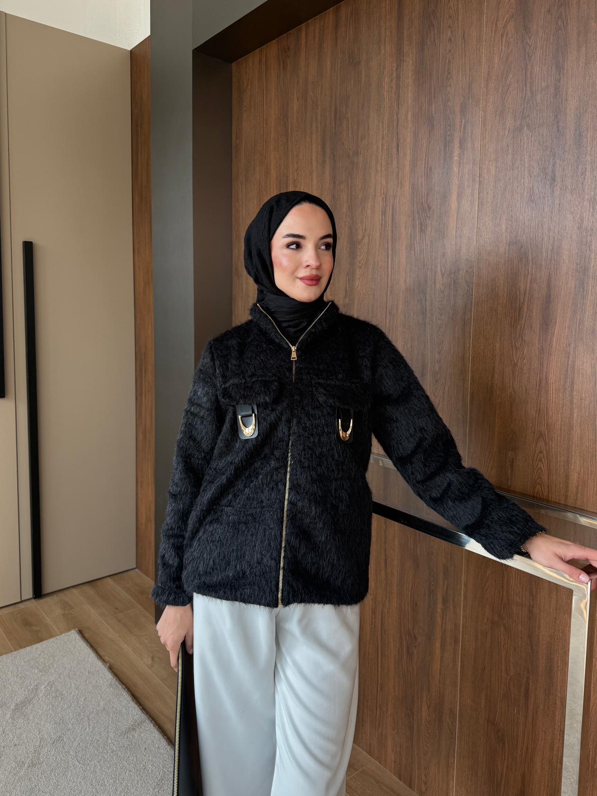 DERİ KEMER DETAYLI KAŞE - Siyah