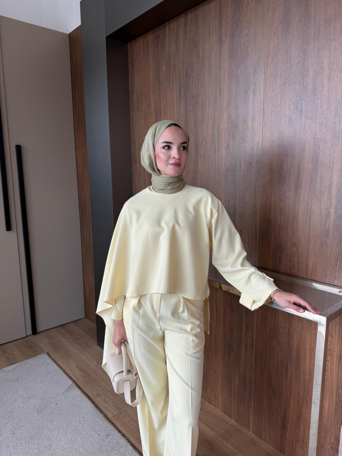 EMMA PELERİNLİ PANTOLON TAKIM  - Sarı