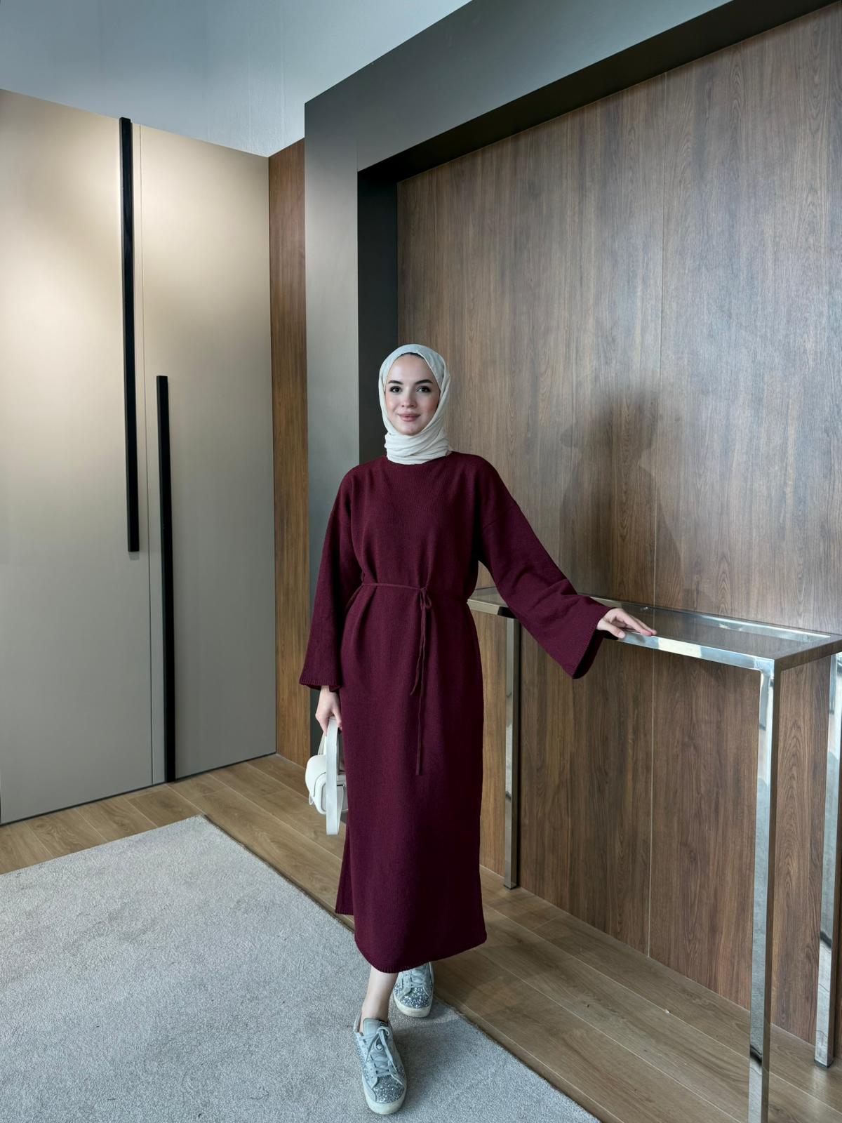 CRAS TRİKO ELBİSE  - Bordo