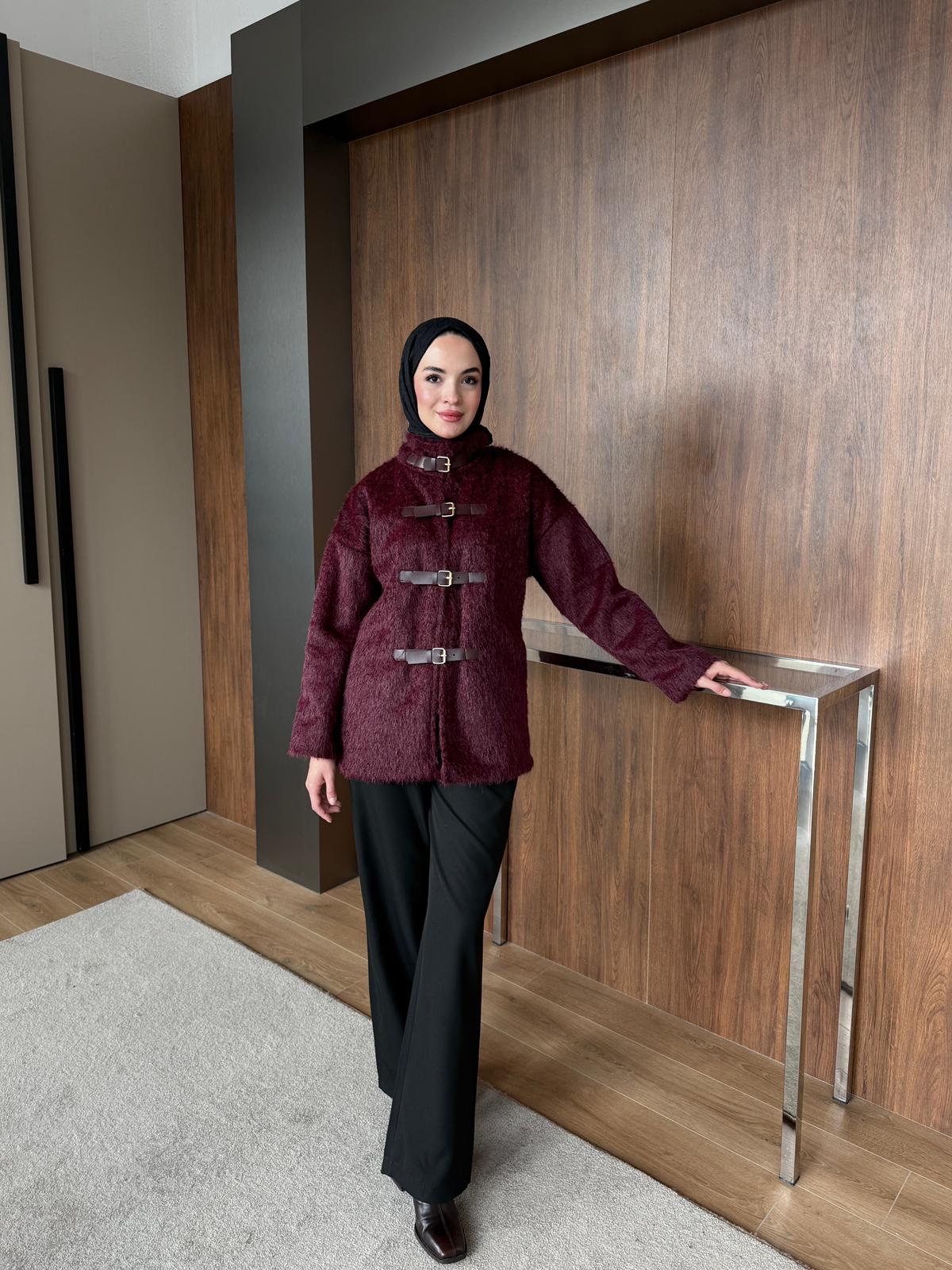 KEMER DETAYLI KAŞE - Bordo