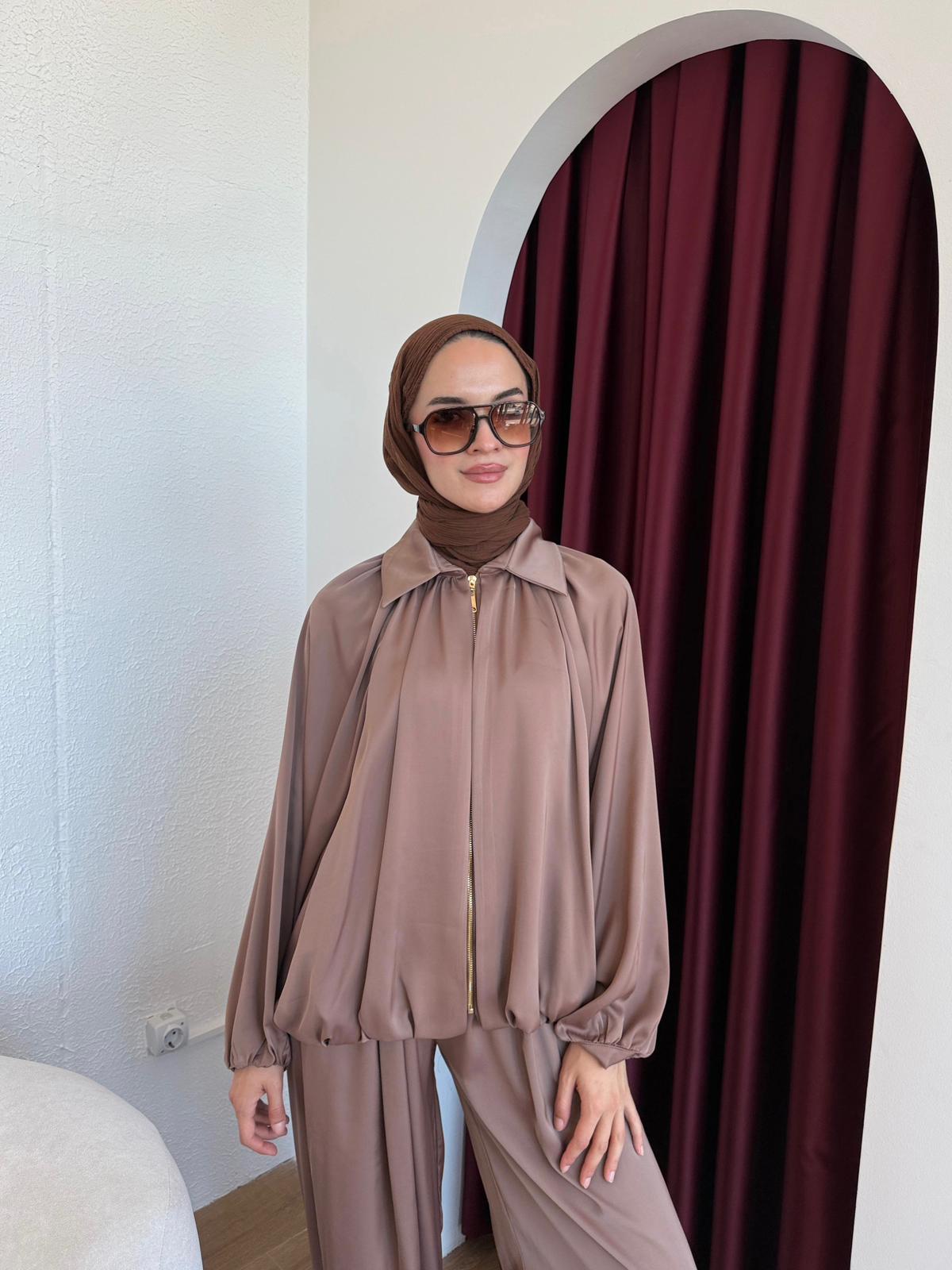 İKİLİ SATEN TAKIM  - Sütlü Kahve