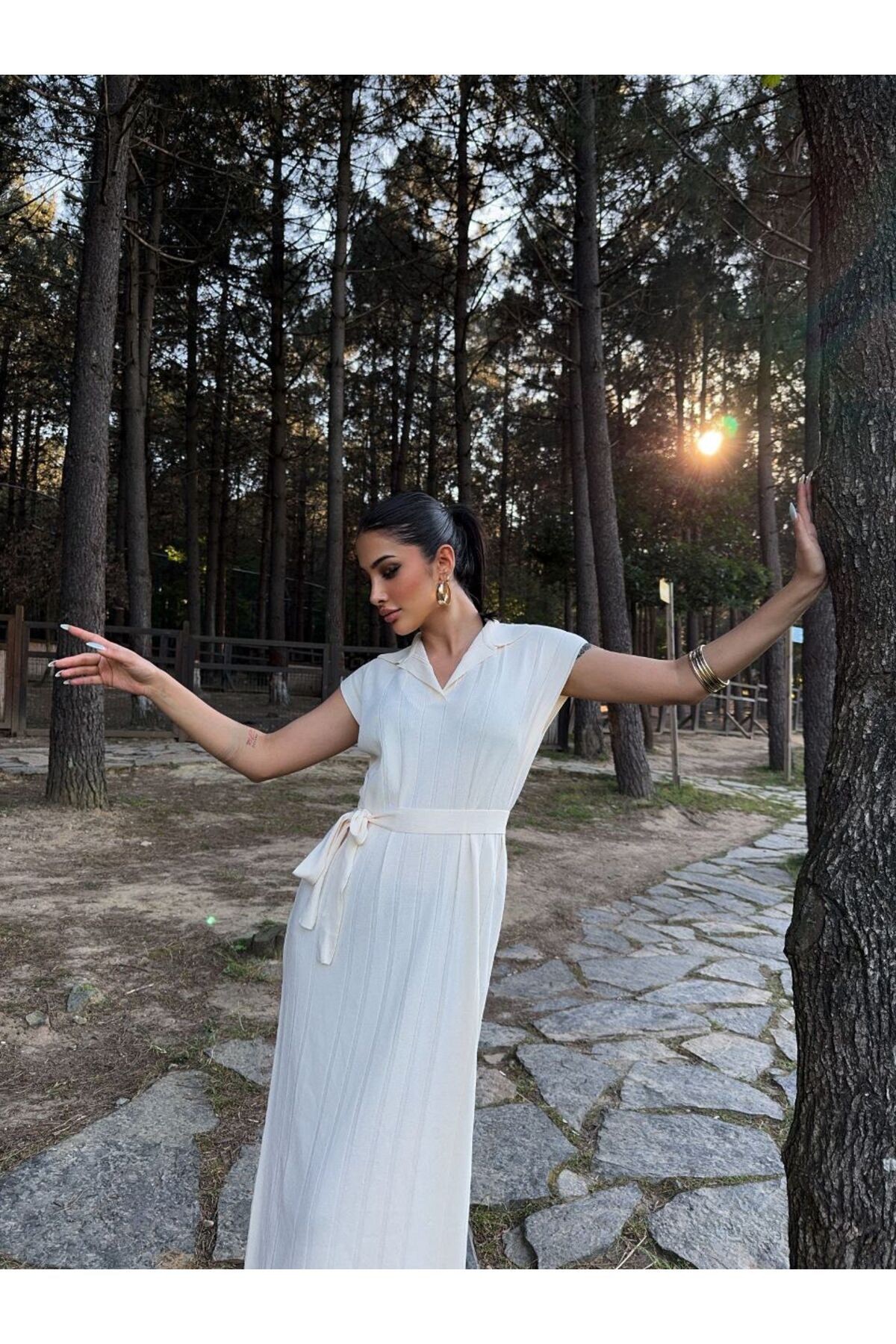 Kadın Polo Yaka Uzun Elbise