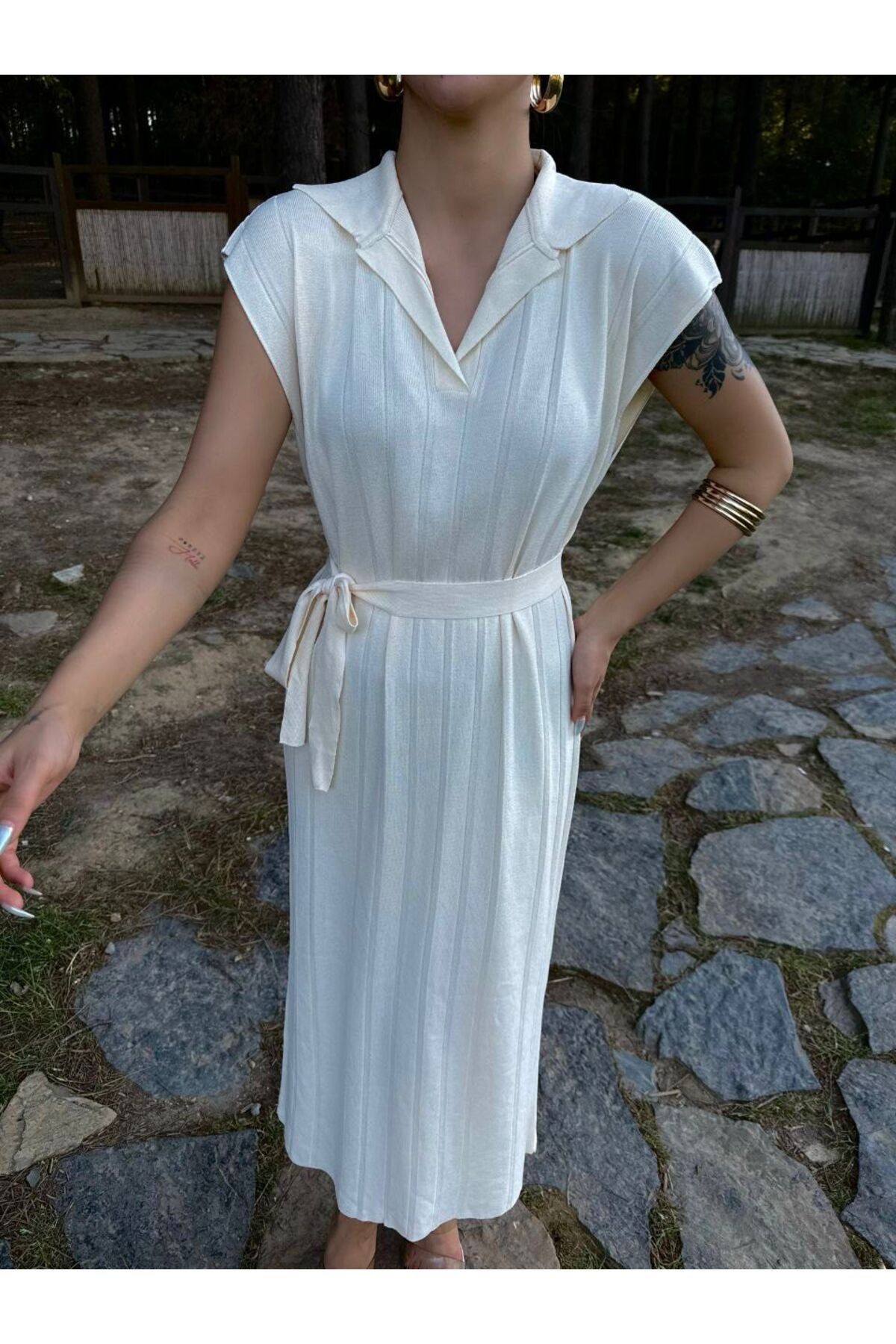Kadın Polo Yaka Uzun Elbise