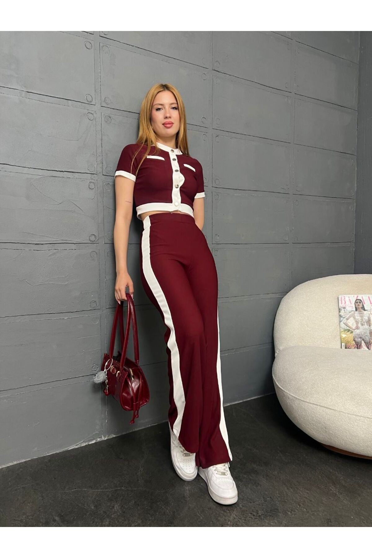 Bordo Beyaz