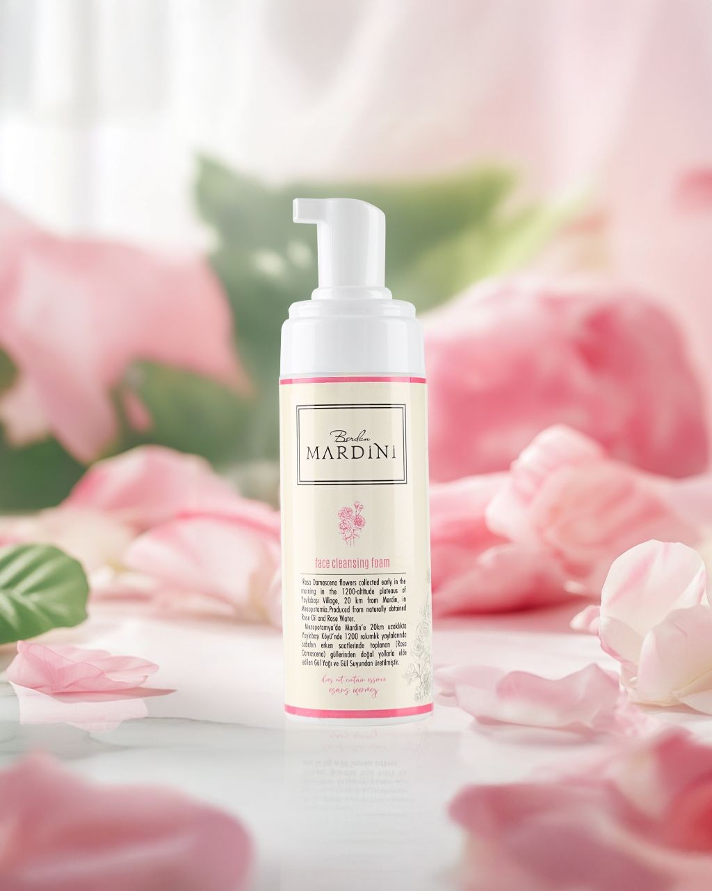 NATURAL ROSE FACE CLEANING FOAM 150 ML
