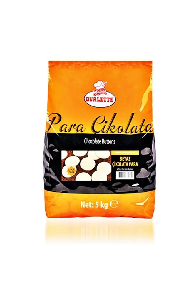 Ovalette Fildişi (Beyaz) Para Pul Çikolata 5 KG 