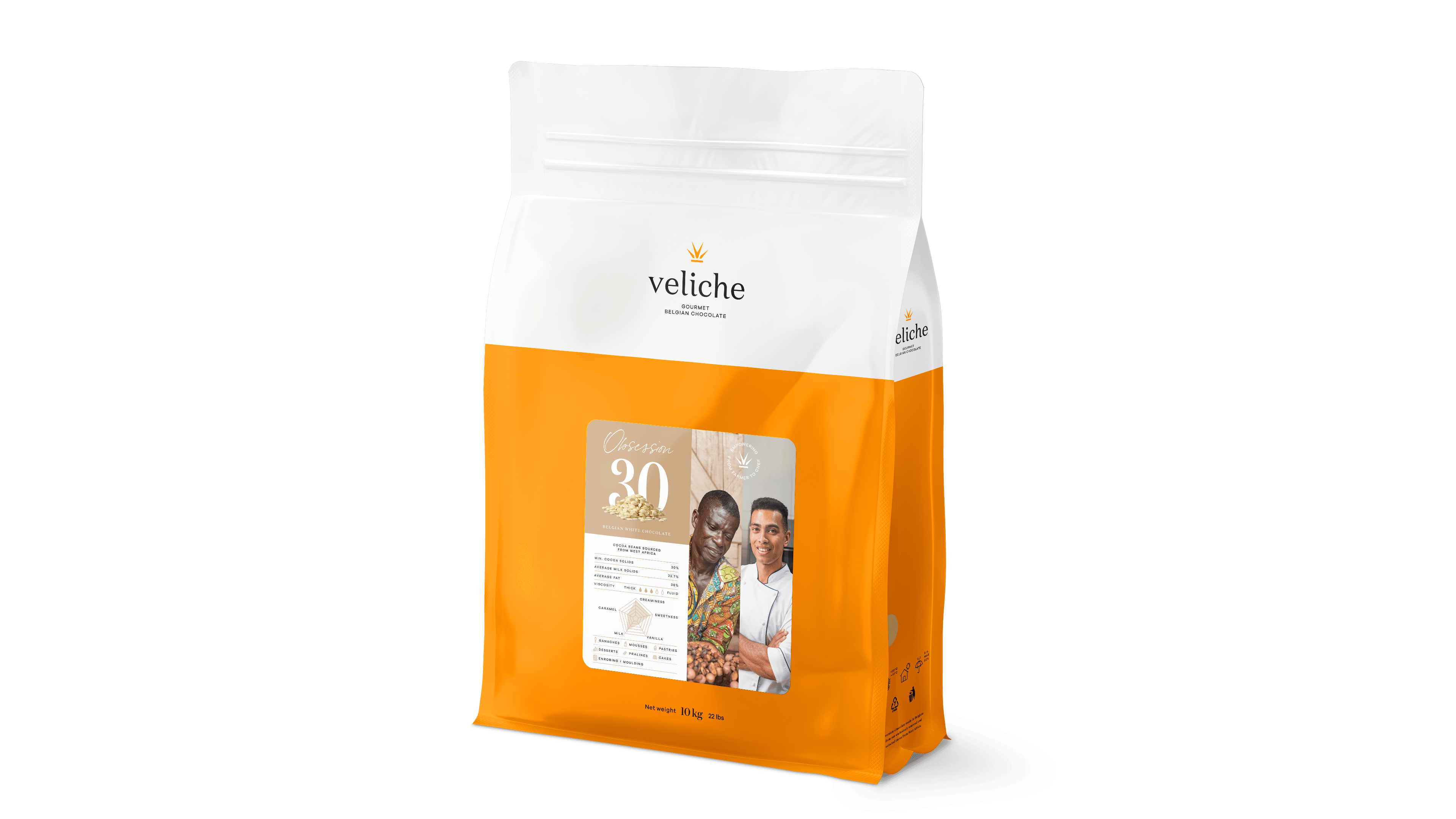 Veliche Gourmet Belçika Beyaz Çikolata Obsession 30% 10 KG
