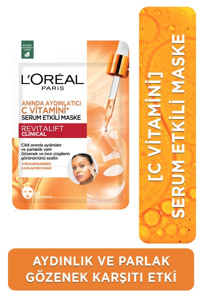 L'Oréal Paris Revitalift Clinical Anında Aydınlatıcı C Vitamini Serum Etkili Maske