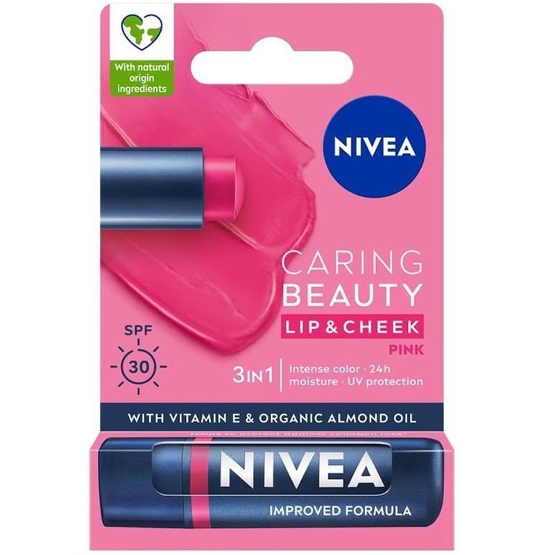 Nivea Caring Beauty Lip Cheek SPF 30 - Yanak ve Dudak Renklendirici Pink 4.8g