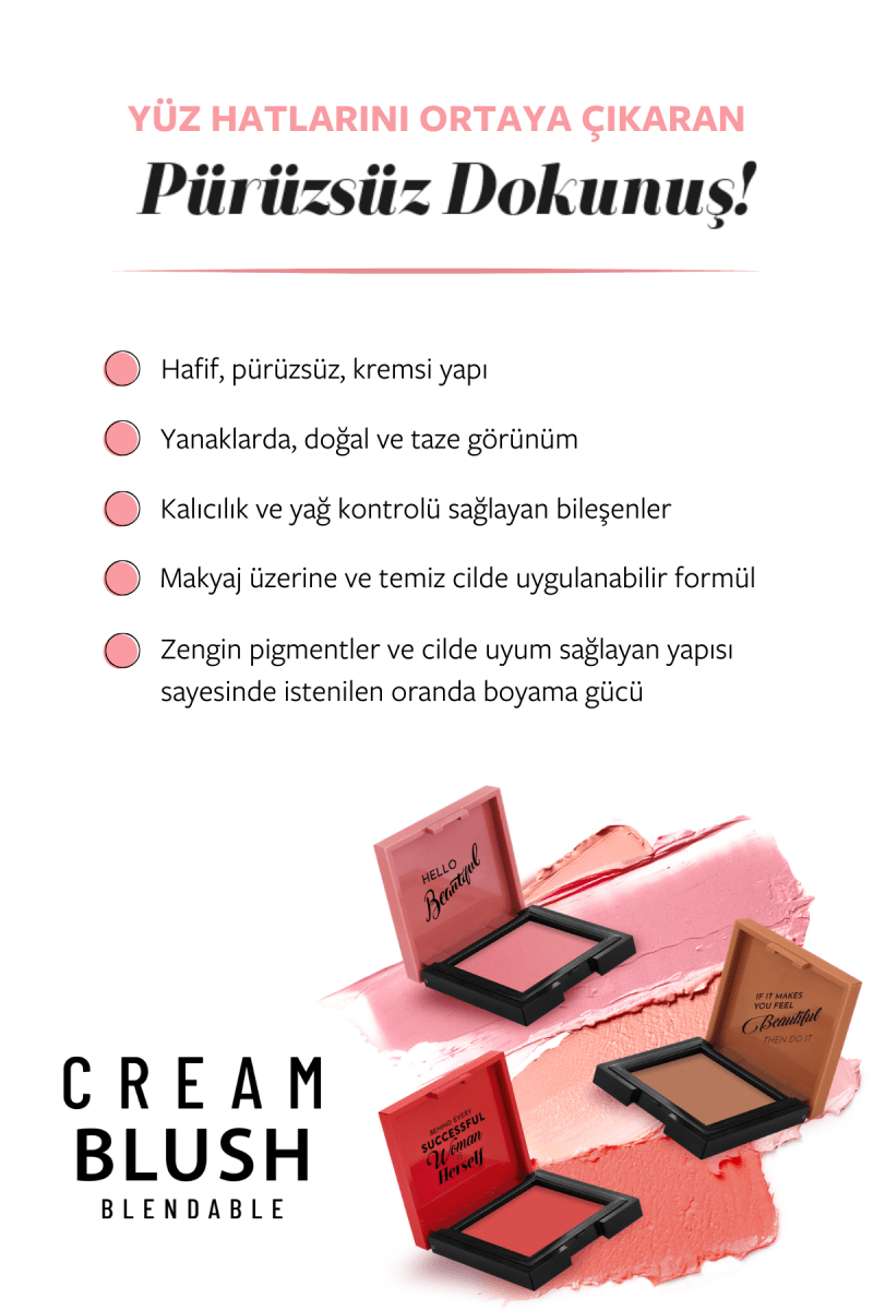 Pastel Cream Blush - Krem Allık 41 Dazzling
