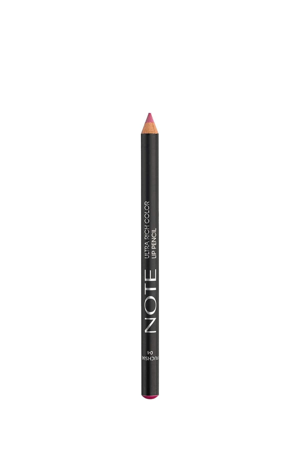 Note Ultra Rich Color Lip Pencil 04 Fuchsia Dudak Kalemi - Pembe