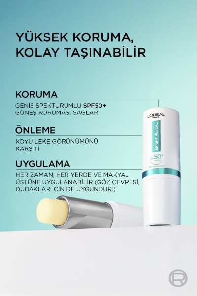 L'Oréal Paris Bright Reveal Spf 50+ Ultra Koruyucu Ultra Pratik Stick Güneş Kremi 9ml
