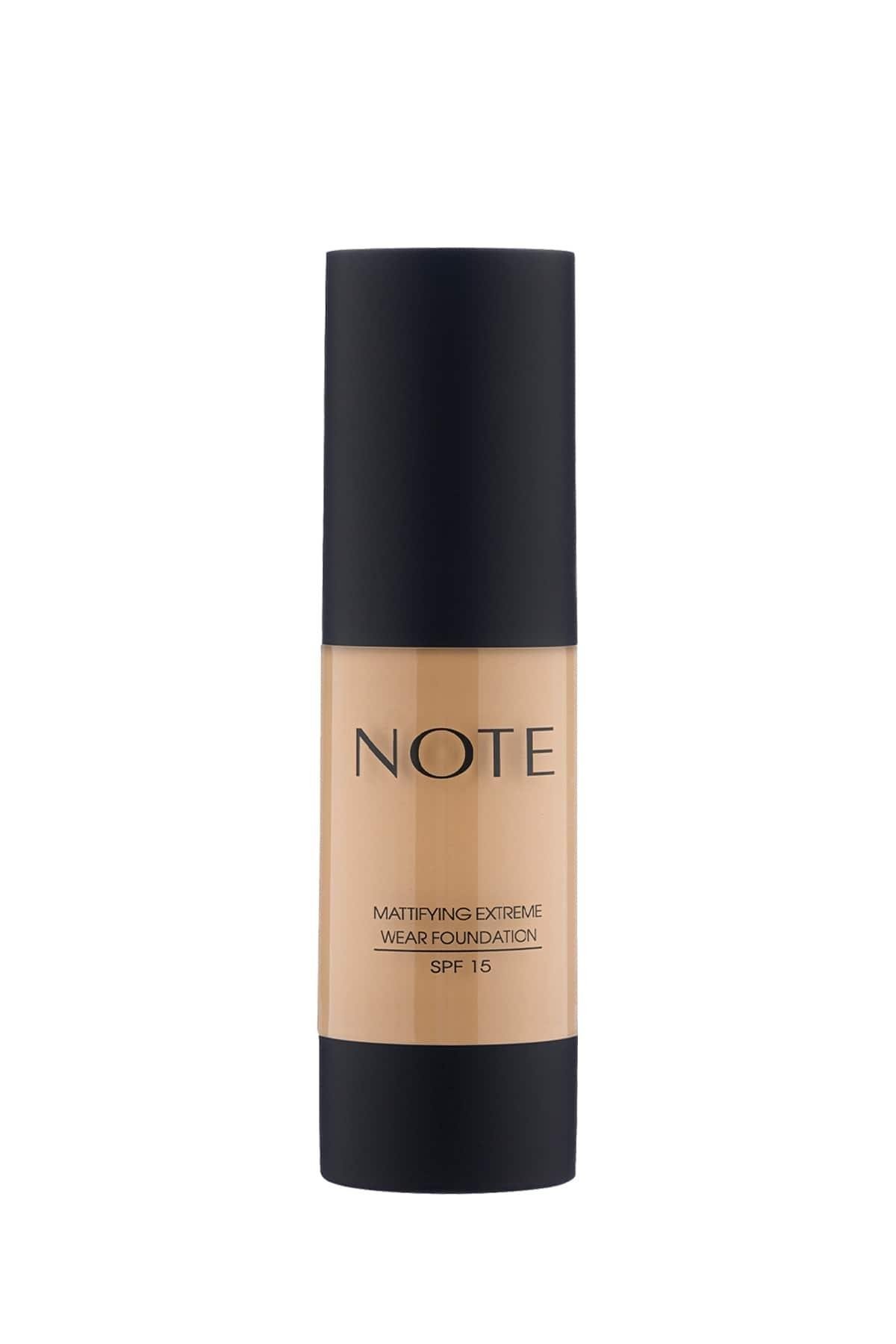 Note Mattifying Extreme Wear 03 Natural Beige Mat Bitişli SPF 15 Kapatıcı Fondöten