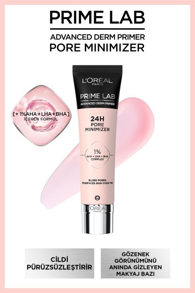 L'Oréal Paris Prime Lab Pore Minimizer Gözenek Küçültücü AHA ve BHA İçeren Primer