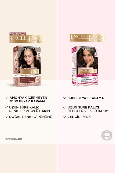 L’Oréal Paris Excellence Creme Nude Renkler Saç Boyası – 6U Nude Koyu Kumral