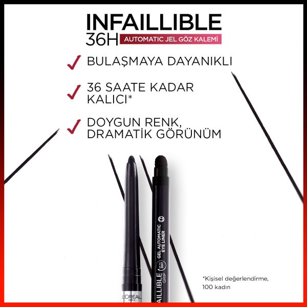 L'Oréal Paris Infaillible Automatic Jel Göz Kalemi - Mat Siyah