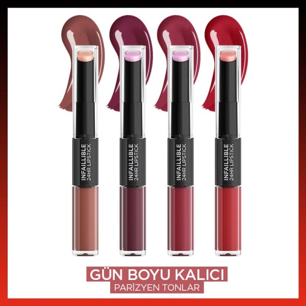L'Oréal Paris Infaillible 2-Step 24 Saat Kalıcı Likit Ruj & Balm - 312 Incessant Russet