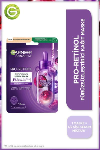 Garnier Pro-Retinol Pürüzsüzleştirici  Kağıt Maske