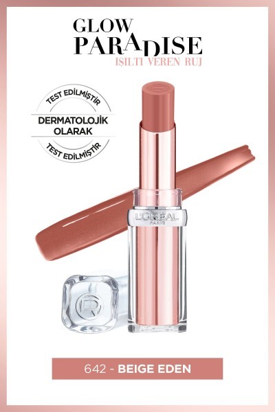 L'Oréal Paris Glow Paradise Balm-in-Lipstick - Işıltı Veren Ruj 642 Beige Eden
