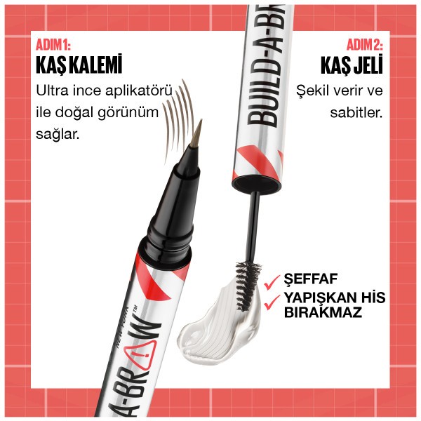 Maybelline New York Build a Brow 2in1 Kaş Kalemi ve Jeli Soft Brown