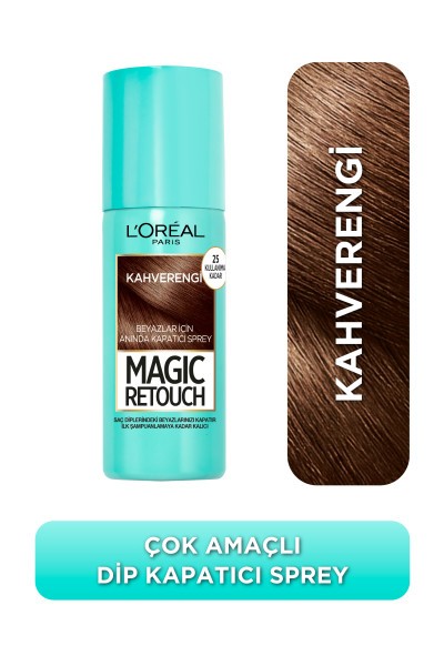 L’Oréal Paris Magic Retouch Beyaz Saçlar İçin Kapatıcı Kahverengi Saç Spreyi 75 Ml