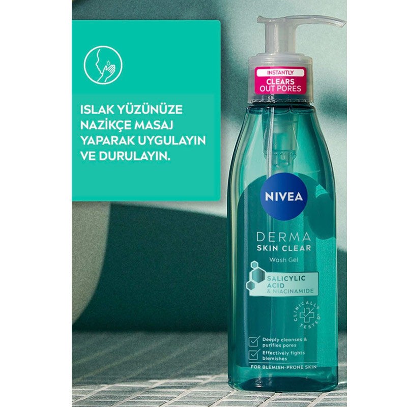 Nivea Derma Skin Clear Sivilce Karşıtı Yüz Temizleme Jeli 150ml