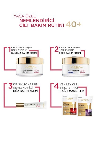L'Oréal Paris Yaş Uzmanı 40+ Kırışıklık Karşıtı Sıkılaştırıcı Gece Kremi
