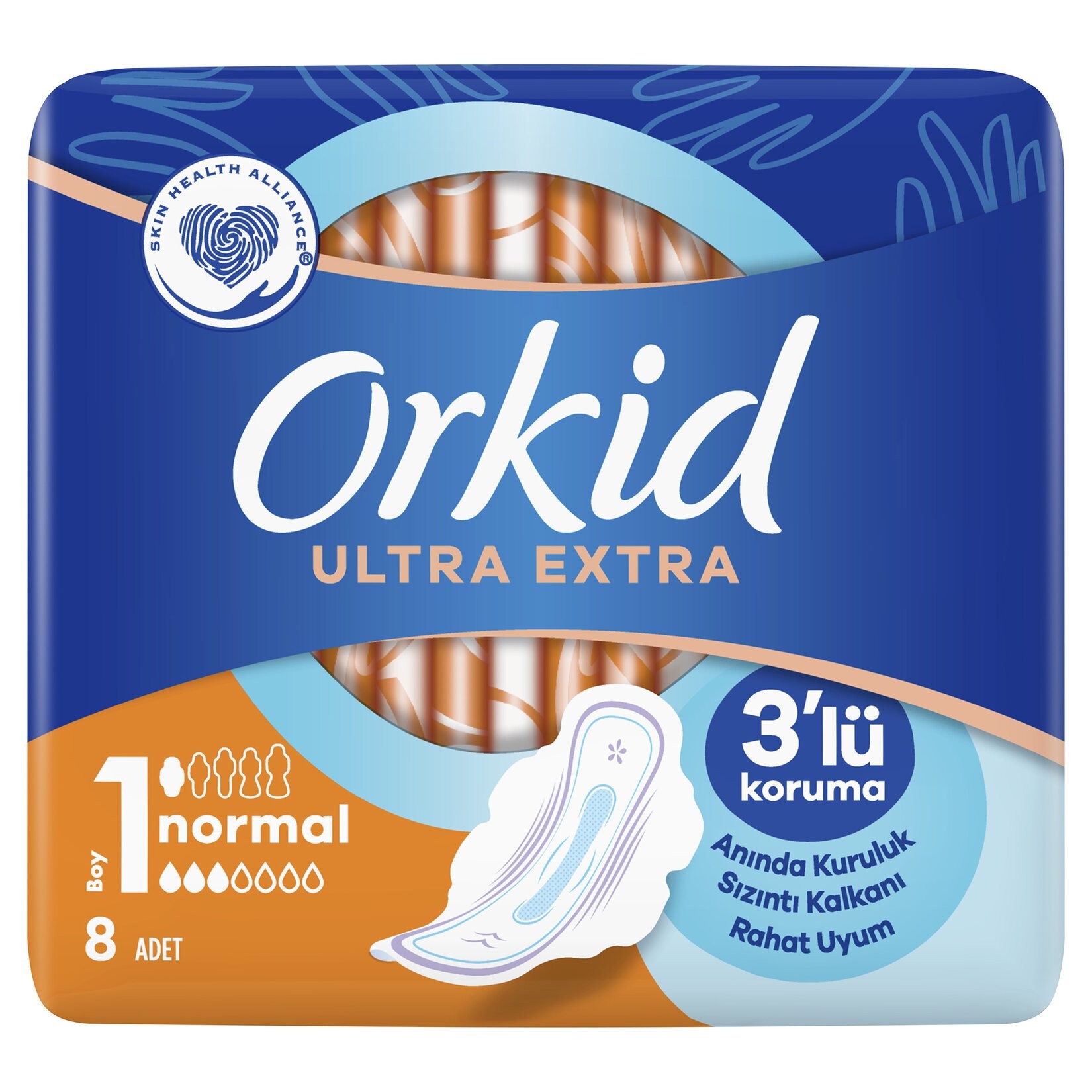 Orkid Ultra Extra Normal Tekli Paket Hijyenik Ped 8 Adet