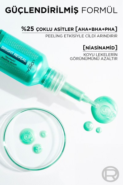L'Oréal Paris Bright Reveal Koyu Lekelere Karşı Hızlı Etkili Yenileyici Peeling Serum 25% [AHA + BHA + PHA] 25ml