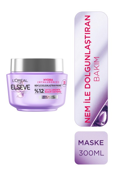 L'Oréal Paris Elseve Hydra [Hyaluronic] 72 Saat Nem ile Dolgunlaştıran Maske 300ml