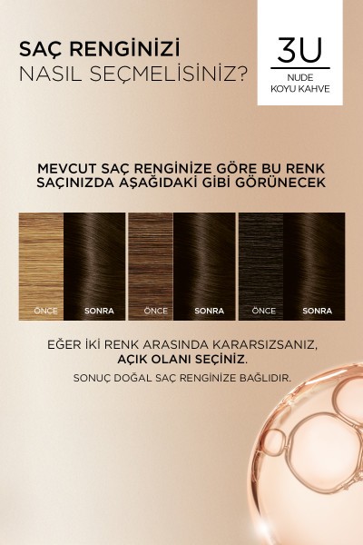 L’Oréal Paris Excellence Creme Nude Renkler Saç Boyası – 6U Nude Koyu Kumral