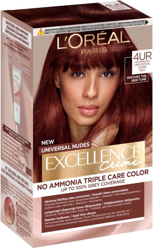 L’Oréal Paris Excellence Creme Nude Renkler Saç Boyası – 4 UR  Dark Red