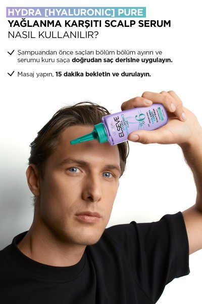 L'Oréal Paris Elseve Hydra [Hyaluronic] Pure Salisilik Asit İçeren Yağlanma Karşıtı Peeling Etkili Saç Derisi Serumu 102ml
