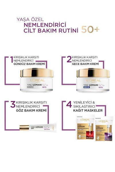 L'Oréal Paris Yaş Uzmanı 50+ Kırışıklık Karşıtı Yenileyici Krem