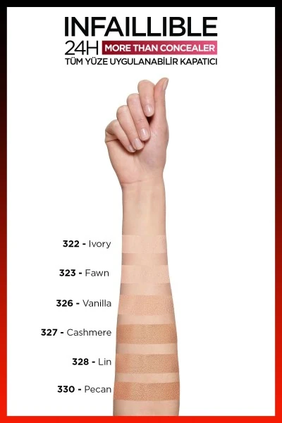 L'Oréal Paris Infaillible 24H Tüm Yüze Uygulanabilir Kapatıcı - 322 Ivory