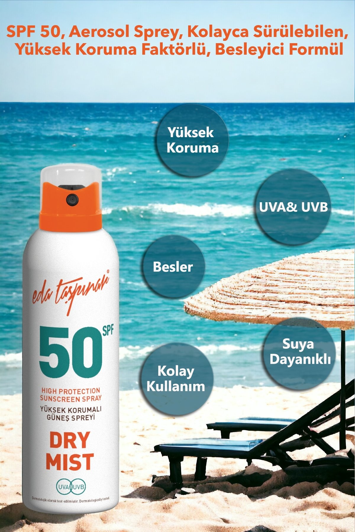 Eda Taşpınar Yüksek Korumalı Güneş Spray Spf 50+