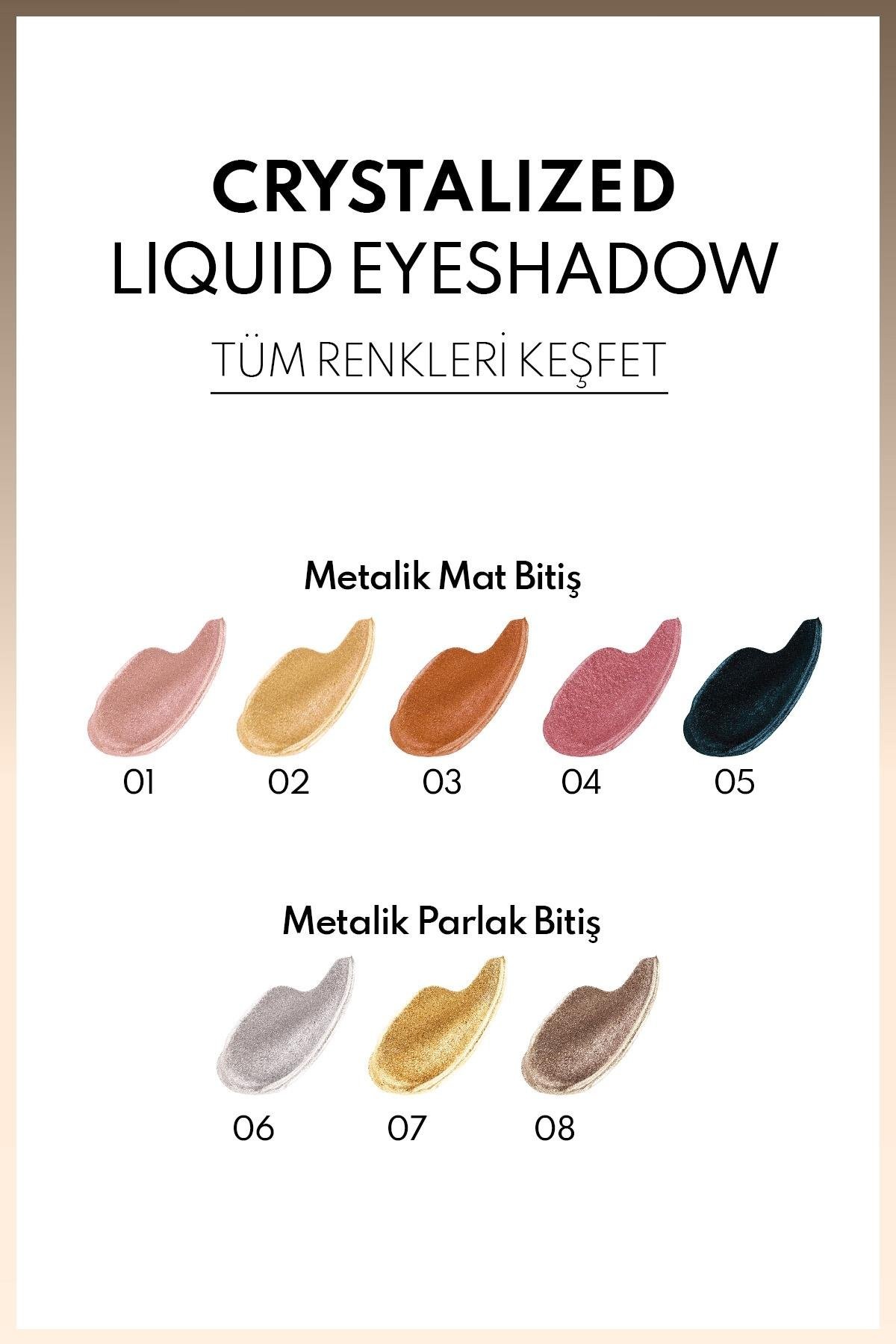 Note Crystalized Liquid Eyeshadow Likit Metalik Göz Farı - 08 Vintage Bronze