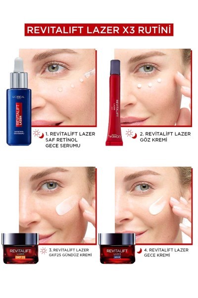 L'Oréal Paris Revitalift Lazer X3 Leke ve Kırışıklık Karşıtı Bakım GKF25