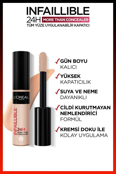 L'Oréal Paris Infaillible 24H Tüm Yüze Uygulanabilir Kapatıcı - 322 Ivory