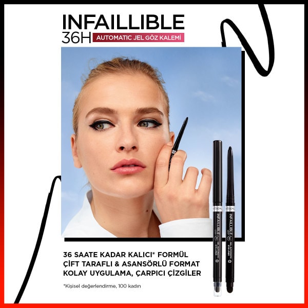 L'Oréal Paris Infaillible Automatic Jel Göz Kalemi - Mat Siyah