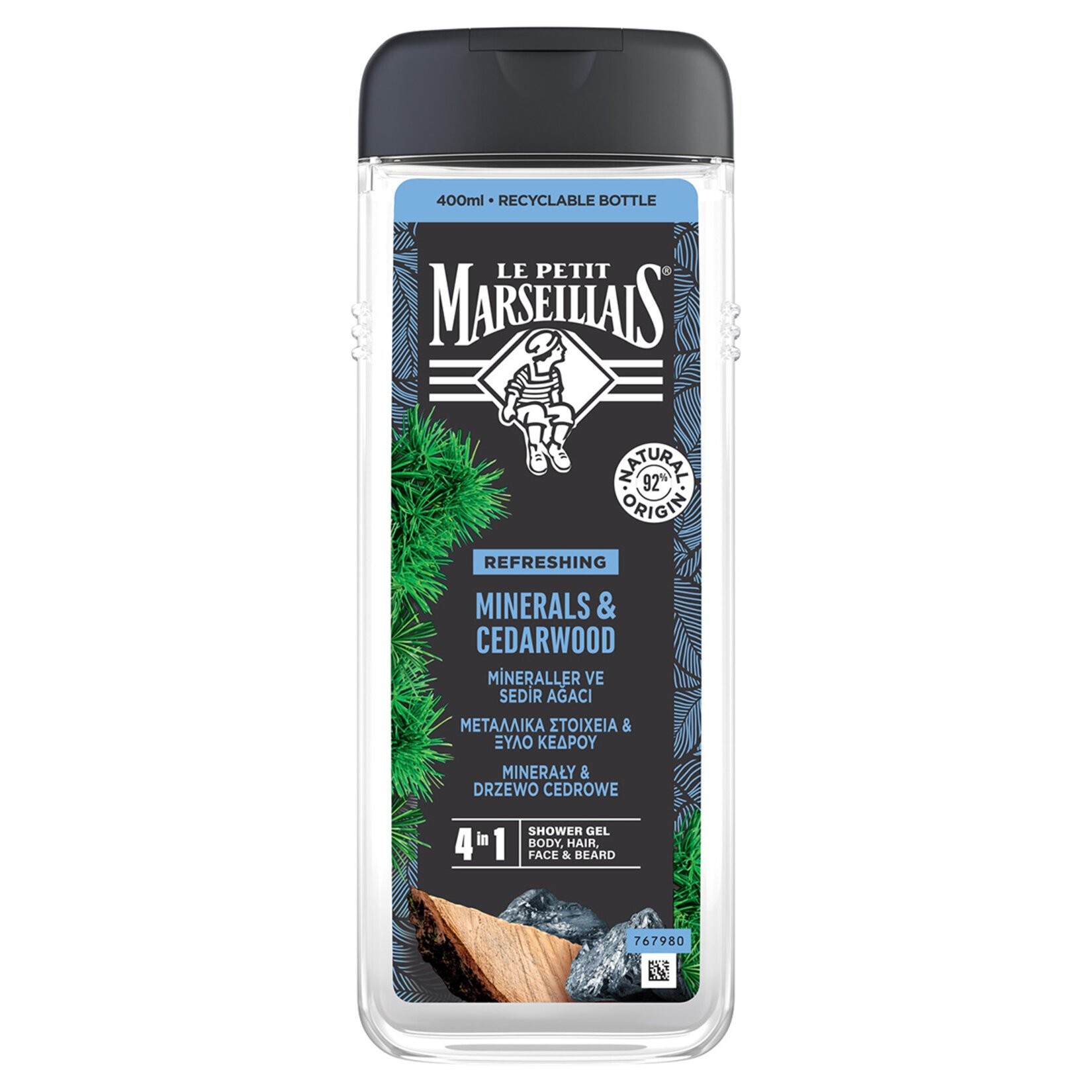 Le Petit Marseillais Men Sedir Ağacı ve Mineral Duş Jeli 400 ml