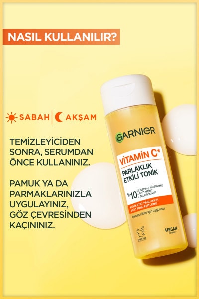 Garnier Vitamin C Parlaklık Etkili Tonik // Gliserin, Niasinamid, Salisilik Asit 120 ML