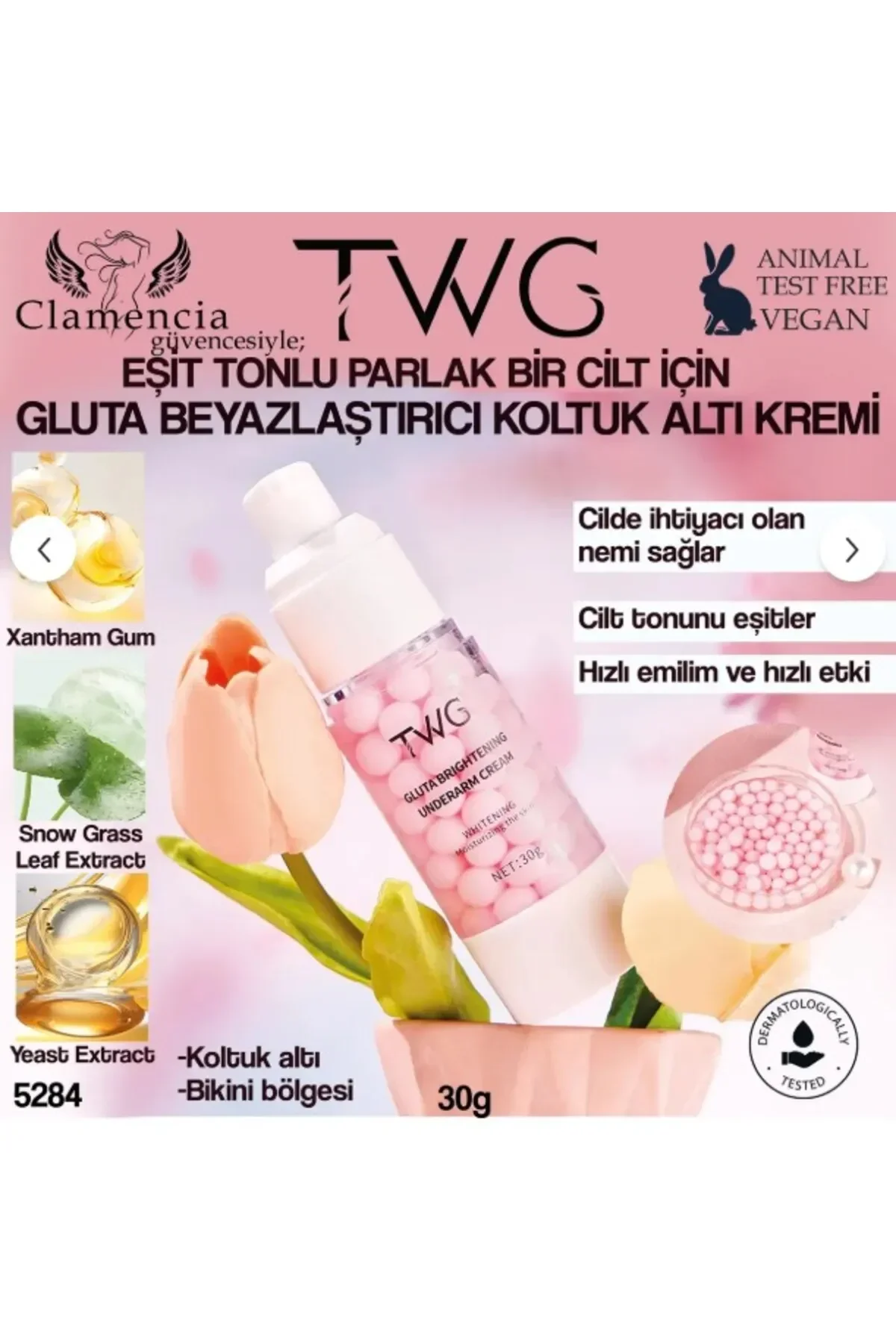 Koltuk Altı ve Bikini Bölgesi Beyazlatıcı Krem 30 g