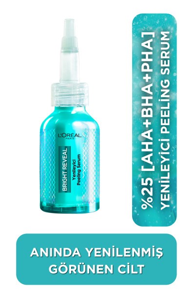 L'Oréal Paris Bright Reveal Koyu Lekelere Karşı Hızlı Etkili Yenileyici Peeling Serum 25% [AHA + BHA + PHA] 25ml