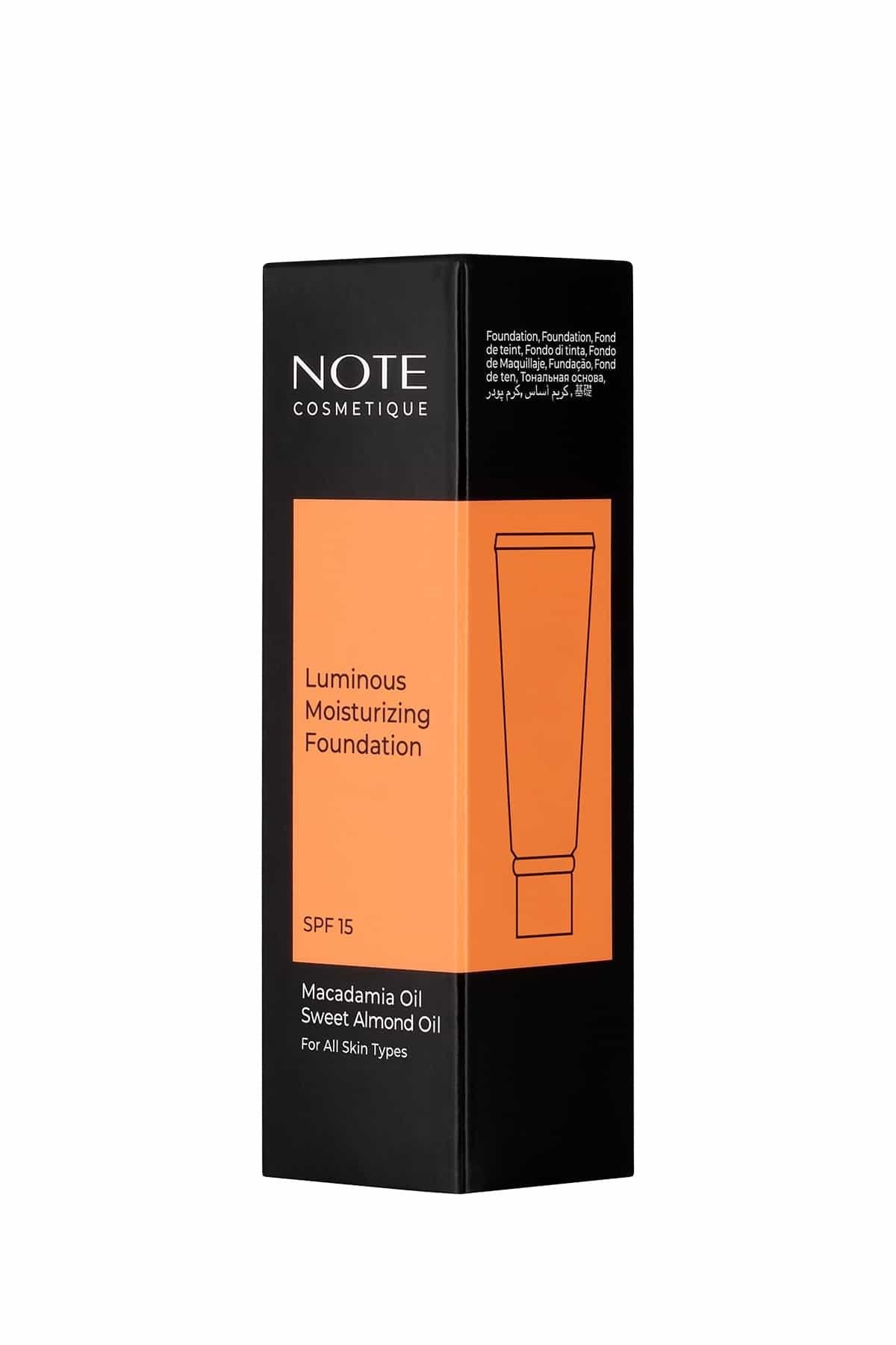 Note Luminous Moisturizing 02 Sand Nemlendirici Etkili SPF 15 Kapatıcı Fondöten