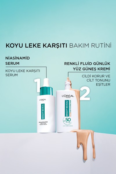 L'Oréal Paris Bright Reveal Spf 50+ Koyu Leke Karşıtı Renkli Fluid Günlük Yüz Güneş Kremi 50ml - Light