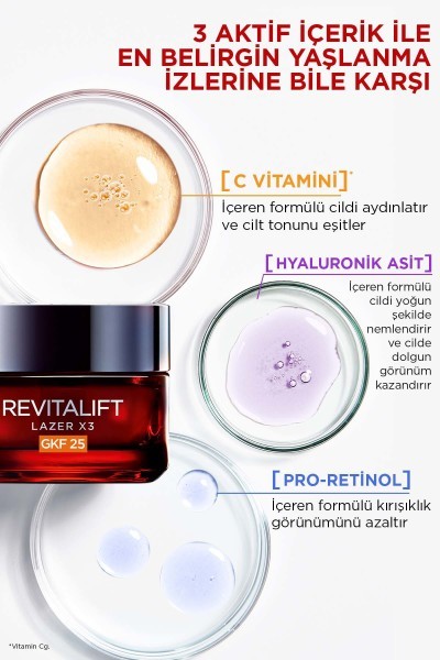 L'Oréal Paris Revitalift Lazer X3 Leke ve Kırışıklık Karşıtı Bakım GKF25